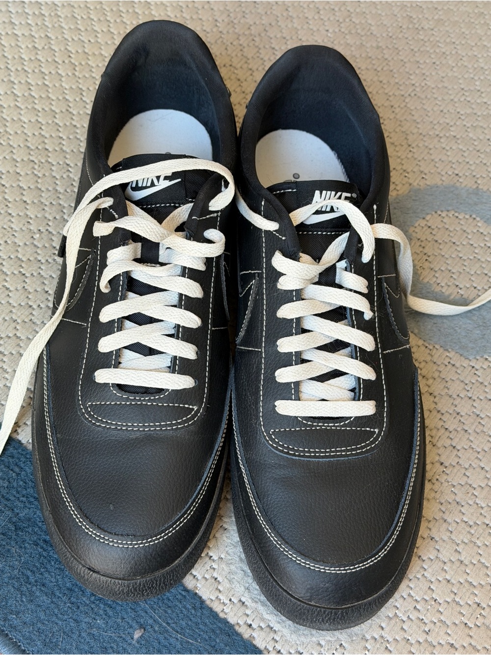 Nike Men’s Black Killshot 2 Sneakers with White Laces- worn once